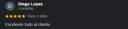 reseña cliente